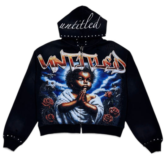 Black untitled Angel Hoodie