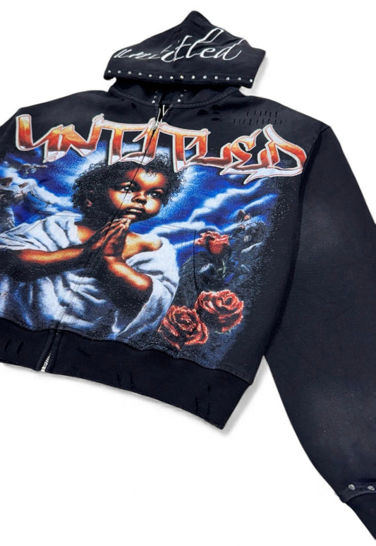 Black untitled Angel Hoodie