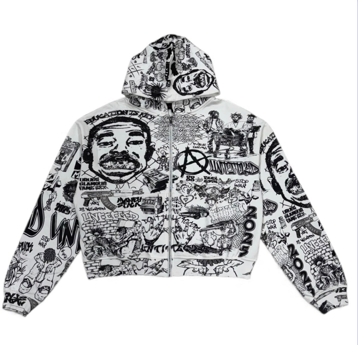 untitled no war zip up